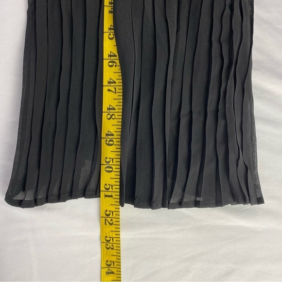 F21 black pleated beaded belt strapless wide leg jumpsuit, L - Picture 12 of 13